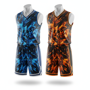 Vente en gros Ensemble de maillots respirants en polyester à séchage rapide personnalisés avec short pour des uniformes de basket-ball de performance optimale - Product Image 1