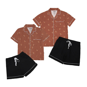 Ensemble de pyjama en bambou doux et respirant pour hommes femmes vêtements de nuit élastiques pour la maison pour les ensembles d'été - Product Image 2