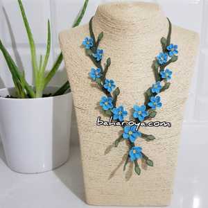 Collar de moda abierto Mavi İğne Oyası Gönülçelen Kolye - Product Image 1