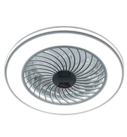 Ventilateur de plafond intelligent avec lumière musicale, haut-parleur Tuya WiFi, lampe LED encastrée RGB à intensité variable avec télécommande et commande vocale