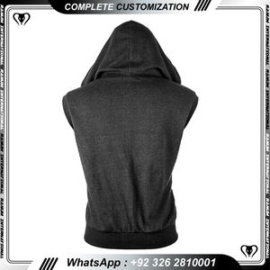 Débardeurs à capuche personnalisés pour l'entraînement, musculation, coupe musculaire, t-shirt sans manches, sweat-shirts de sport à capuche - Product Image 4