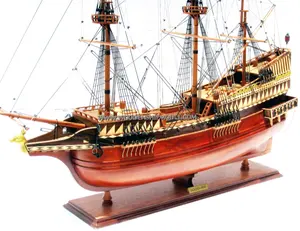 80厘米GALLEON GOLDENS后木模型船/工艺品船模型