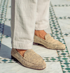 Mocasines de rafia negros y naturales tejidos a mano para hombre, zapatos artesanales marroquíes, calzado ecológico sin cordones - Product Image 2