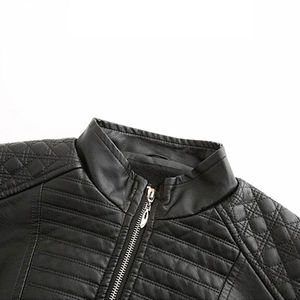 Chaqueta de Motociclista de Invierno para Mujer, Estilo Clásico, Talla XL, Mangas Completas, Abrigo de Cuero Vacuno, Relleno de Algodón, Transpirable, Tejido de Punto, a la Moda - Product Image 3