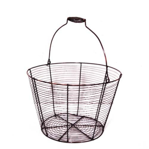 Farmhouse Round Chicken Wire Metal Storage <b>Basket</b> Vintage Style Iron Wire Fruit & Vegetable Tray Kitchen Organizer <b>With</b> <b>Handles</b> - Product Image 4