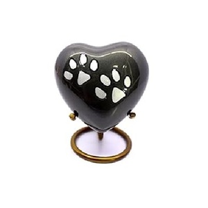 Urne funéraire rectangulaire en aluminium pour cendres humaines, faite à la main, design Art Déco écologique, capacité 1-2L, support inclus - Product Image 1