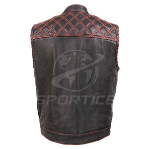 Chaleco de Cuero Personalizado para Hombre, Estilo Invernal, Acabado Premium, Sin Mangas, Cierre con Botones Cubiertos, Ajuste Cómodo, Estilo Casual - Product Image 2