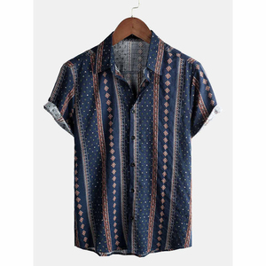 2025 doux et confortable 100% coton hawaïen t-shirts mode personnalisée partout imprimé numérique Floral à manches courtes hommes t-shirt - Product Image 6