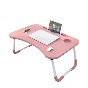 Portable Foldable Laptop Tray Table Multifunctional Laptop Bed Desk with USB Charge Port Cup Holder for Bed
