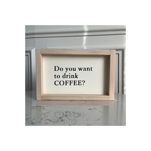 Piccolo tavolo decorativo in legno 15X23 (vuoi bere caffè?)