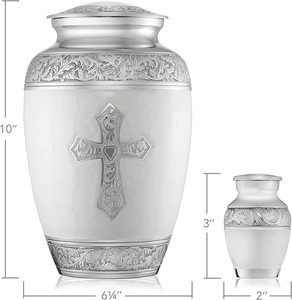 Venta al por mayor de lujo, urnas de cremación de estilo americano duraderas, suministros funerarios de latón y metal para cenizas humanas, envío directo - Product Image 3