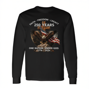 Maglietta Promozionale a Maniche Lunghe USA 250 Faith Freedom Legacy 1776 2026 - Product Image 2