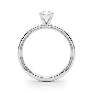 แหวนหมั้นเพชรโมอิสซาไนต์ทรงเอเมอรัลด์แบบโซลิแทร์ ตัวเรือนเงินสเตอร์ลิง ดีไซน์ทันสมัยสำหรับผู้หญิง โดย RITZIN - Product Image 3