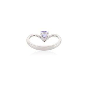 100% Naturel Tanzanite Diamant Chevron Anneau 14k Solide Or Blanc Unique À La Mode Belle Conception À La Main Bijoux En Gros - Product Image 5