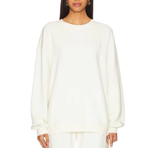 Survêtement oversize à manches longues et col ras du cou en coton éponge tricoté ODM Supply pour femmes - Product Image 1