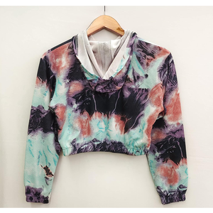 เสื้อฮู้ดลำลองแบบสวมหัวแบบเรียบง่ายสำหรับผู้หญิงชุดออกกำลังกายแบบผูกย้อมสีมีฮู้ดด้านหน้า - Product Image 2