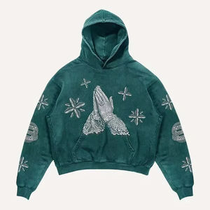 Sweat à capuche surdimensionné vintage avec motif Madonna, délavé à l'acide, matière douce, lourd, poche kangourou, sweat à capuche, vêtements d'extérieur - Product Image 3