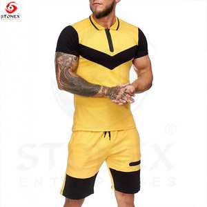 Streetwear personnalisés pour hommes Survêtements de sport T-shirt unisexe vierge Ensembles de shorts d'entraînement pour hommes 2 Pcs Survêtements courts - Product Image 3