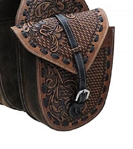 กระเป๋าทรงอานม้าหนังแท้สำหรับขี่ม้าอุปกรณ์สำหรับขี่ม้าแบบตะวันตก - Product Image 3