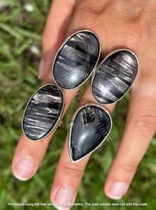 Bague ovale en argent sterling 925 avec pierre précieuse hyperstène originale, tendance et très vendue, prix d'usine, bijoux pour femmes - Product Image 2