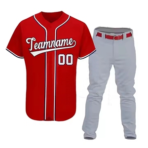 Uniformes de béisbol personalizados de alta calidad Ropa de equipo transpirable a mejor precio - Product Image 1