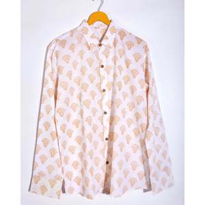 Mughal Unisex Summer Casual Loose Fit <b>Kurta</b> Indian Pakistani 100% Cotton Handmade Jaipur Handprinted Yellow Block Print Butta - Product Image 3
