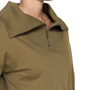 Sweat-shirt polaire oversize à capuche pour femme en mélange polyester-coton coupe-vent de haute qualité, col rabattable, personnalisable OEM, décontracté - Product Image 4