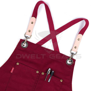 <b>Apron</b> Kitchen Cooking Waterproof <b>Apron</b> Plain Multiple Pocket Barber Salon Denim <b>Canvas</b> Cooking <b>Apron</b> - Product Image 2