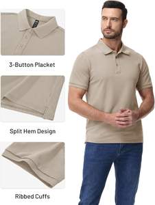 Chemise pour homme Signature, tissu piqué uni, ODM, respirant, toucher doux, flux d'air, mouvement flexible, confort quotidien, coupe moderne - Product Image 3