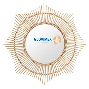 Mejor colección bambú ratán espejos marco luz pared salón espejo al por mayor buen precio muebles de sala de estar - Product Image 1