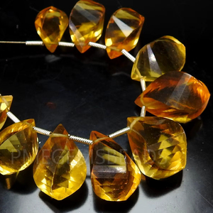 Citrine jaune Quartz facettes 10mm perles de verre cristal lâche rouge Hydro larme pour la fabrication de bijoux 10 pièces brin - Product Image 5