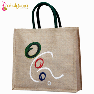 Custom Pattern Hemp Shopping <b>Bag</b> <b>Large</b> Capacity Waterproof Handbag With Cotton Handle Fashionable Jute Material for Gift - Product Image 3