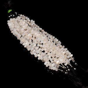 White <b>Moonstone</b> Beads, Coated White <b>Moonstone</b> Gemstone Teardrop Beads, Faceted <b>Moonstone</b> Gemstone Beads For Jewelry Making - Product Image 1