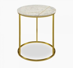 Vente en gros, dernière conception de table en marbre, table basse en fer plaqué or, table basse pour salon - Product Image 2