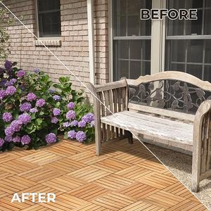 Offre Spéciale Carreaux de terrasse à emboîtement en bois d'acacia à 6 lattes de 18mm d'épaisseur, style design moderne pour revêtement de sol extérieur Vietnam Graphic - Product Image 6