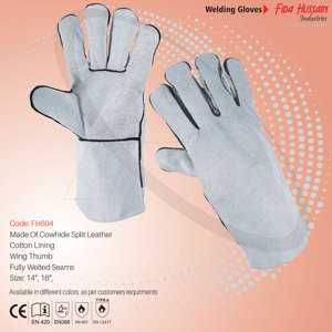 Guantes de Seguridad de Cuero Vacuno para Soldadura MIG, Venta Caliente 2024, Guantes de Trabajo para Soldadores al por Mayor, Guantes de Cuero de Pakistán - Product Image 3