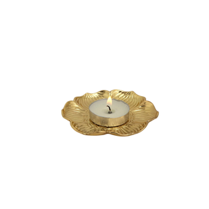 Top Trending Leaf Design Brass Metal Gold <b>Tea</b> <b>Light</b> <b>Candle</b> Holder for Home Event Diwali Decoration Tealight Holder - Product Image 2