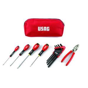 Sac à outils compact Usag avec tournevis et pinces combinées, ensembles d'outils portables - Product Image 1