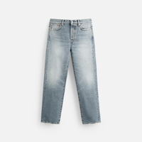 Jean en denim délavé coupe droite classique pour homme, couleur unie, décontracté, durable, en coton, ODM, streetwear, tenue de bureau, taille mi-haute