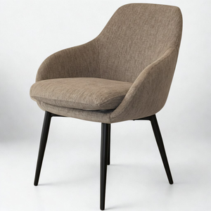 Silla de Comedor LOTUS de Estilo Europeo Moderno con Reposabrazos, Asiento de Espuma Suave, Patas de Metal Negro, Apta para Restaurantes y Hoteles - Product Image 2