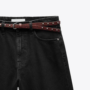 Fashionable Women Knee Length Denim Jorts Loose Fit Stone Washed Solid <b>Jeans</b> <b>Shorts</b> <b>High</b> <b>Waist</b> Summer Wear Denim Women's <b>Shorts</b> - Product Image 6