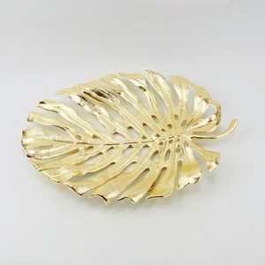 Unique Design Golden Finished Aluminum Eco-Friendly Lightweight Modern Luxury <b>Leaf</b> Bowl Tabletop Home Hotel Decorative Bowl - Product Image 4
