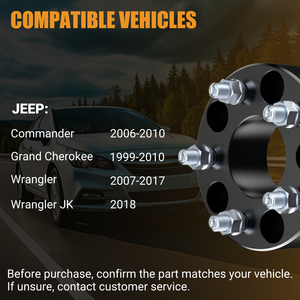 เวลสเปเซอร์ Vypart ขนาด 2.5x5 นิ้ว 5 รู 127 พร้อมแกนยึด 1/2x20  รูกลาง 5 รู ใช้ได้กับรถ Jeep Grand Cherokee ปี 1999-2010 จำนวน 4 ชิ้น - Product Image 3