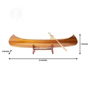 Réplica de madeira artesanal, modelo de canoa da menina indiana, 60 cm, com expositor, colecionável, decoração, presente, atacado