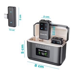 Wireless Lavalier <b>Microphone</b> Set with <b>Bluetooth</b> Technology Two Type-C & Lightning Receivers Fast Charging Base - Product Image 5