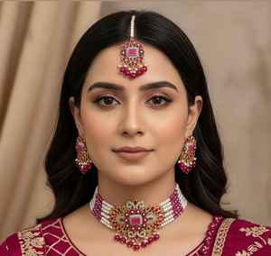 Mehndi Plating Modern CZ Stone Jewelry Elegant CZ Stone Festival Necklaces Fashion Jewelry Luxury Artificial Jewelry Export - Product Image 4