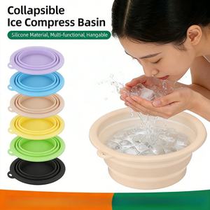 New ISSILI Folding Ice Compress <b>Basin</b> Durable Silicone Large Capacity Easy Cleaning Eco-Friendly Modern Home Bathroom - Product Image 1