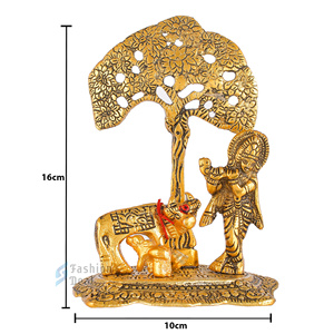 Gold-Plated Metal Laddu Gopal/ Krishna Ji Tableware with Welding Technique Modern Religious Design for Gifting Home Decoration - Product Image 4