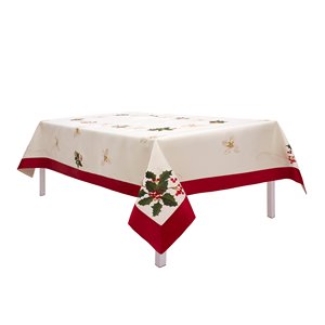 Mantel de mesa bordado de alta calidad clásico suave 100% algodón lavado a máquina hecho en La India sostenible reutilizable moderno y elegante - Product Image 1