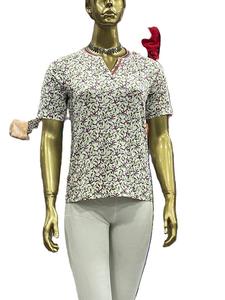 เสื้อครอปผ้าฝ้ายปรับแต่งได้พิมพ์ลายวิสโคสแปนเด็กซ์พร้อมคอลูกปัดดีไซน์โลโก้และขนาด-มุมไบอินเดียผลิต - Product Image 6